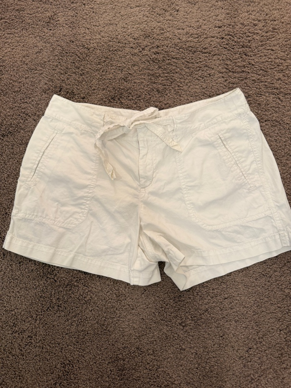 LOFT White Drawstring Cotton Casual Shorts